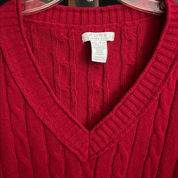 XXL Alfred Sung Cable Knit V-neck Sweater - Picture 4 of 14